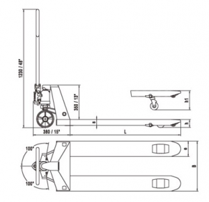 Ficha técnica estibadora manual Noblelift 2 Toneladas